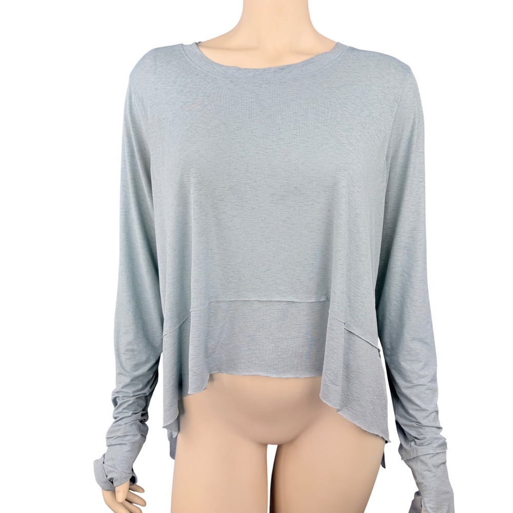 FP Movement by Free People Light Gray Long Sleeve Layered Tee